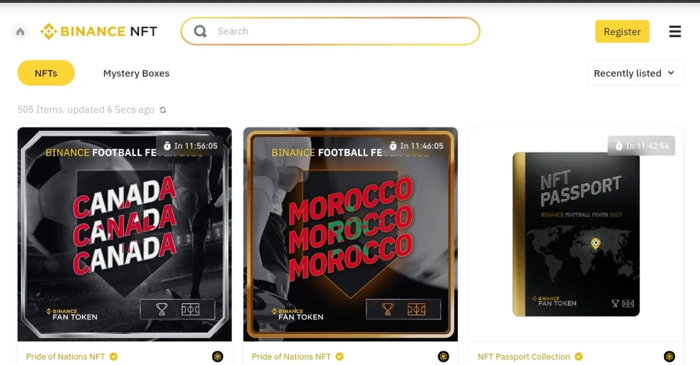 best ERC20 NFT drop calendar - Binance NFT