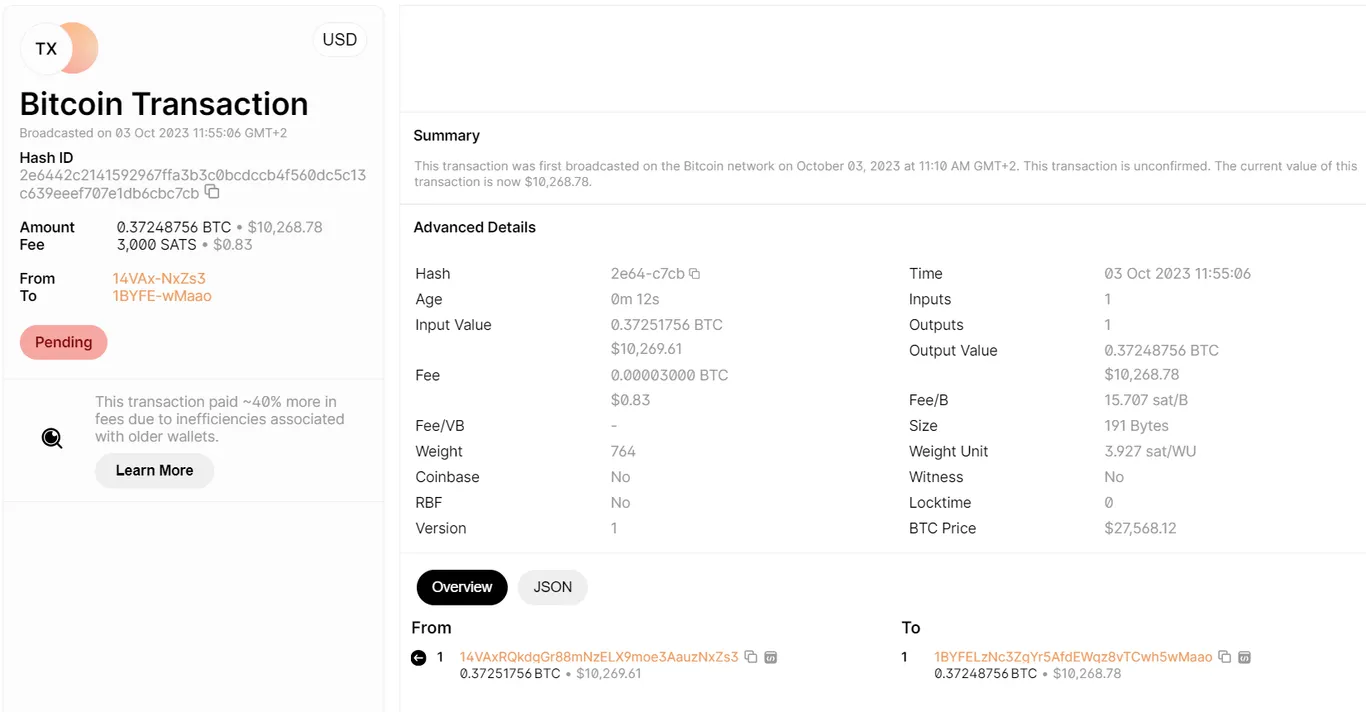 Bitcoin block explorer