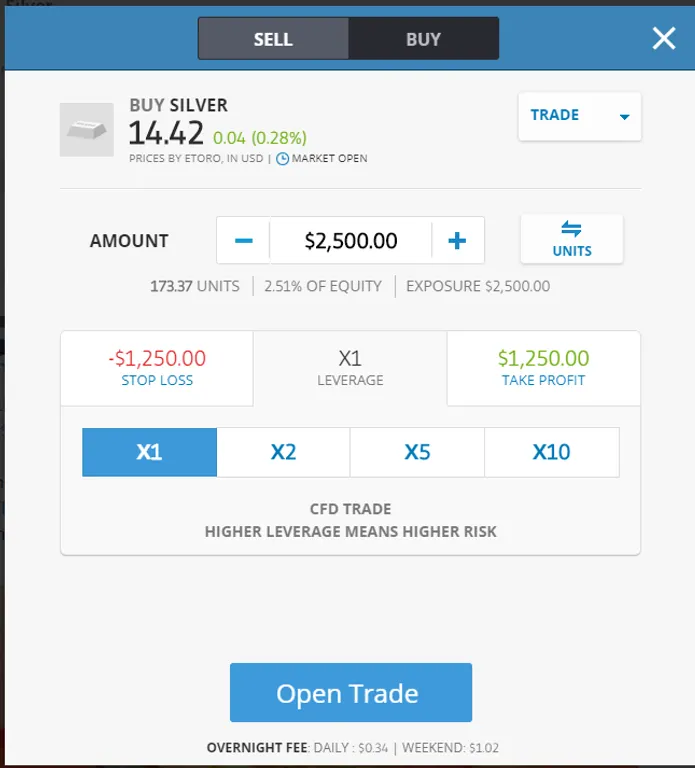 buy Silver on eToro