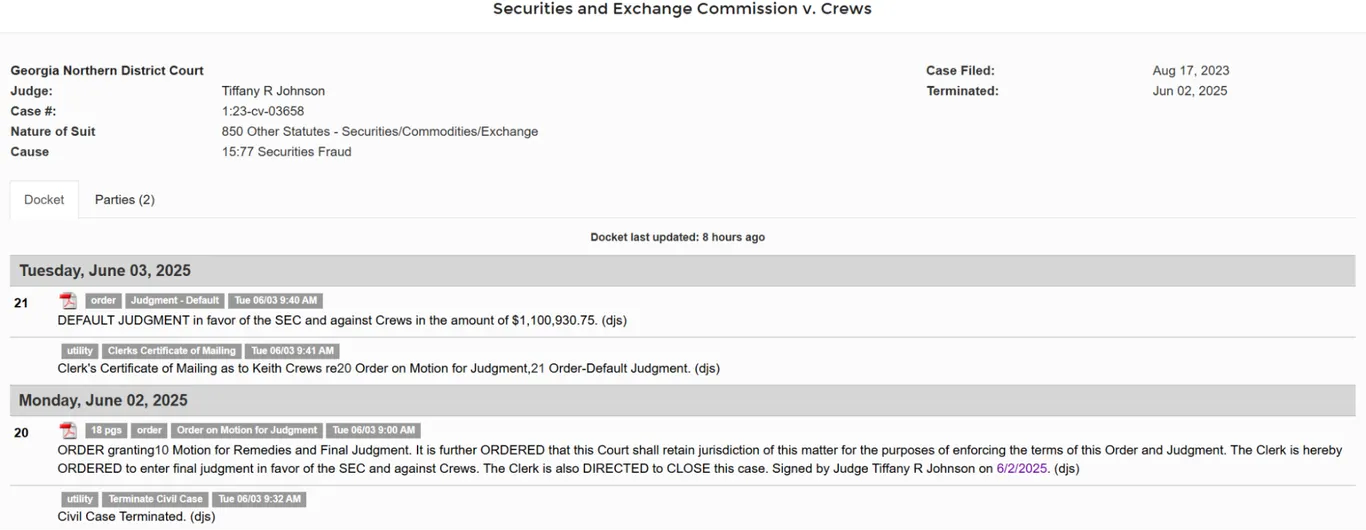 SEC v. Crews case