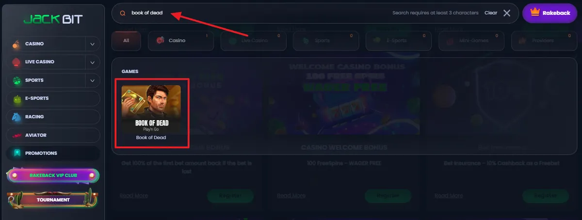 jackbit account free spins