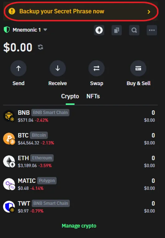 backup trust wallet phrase
