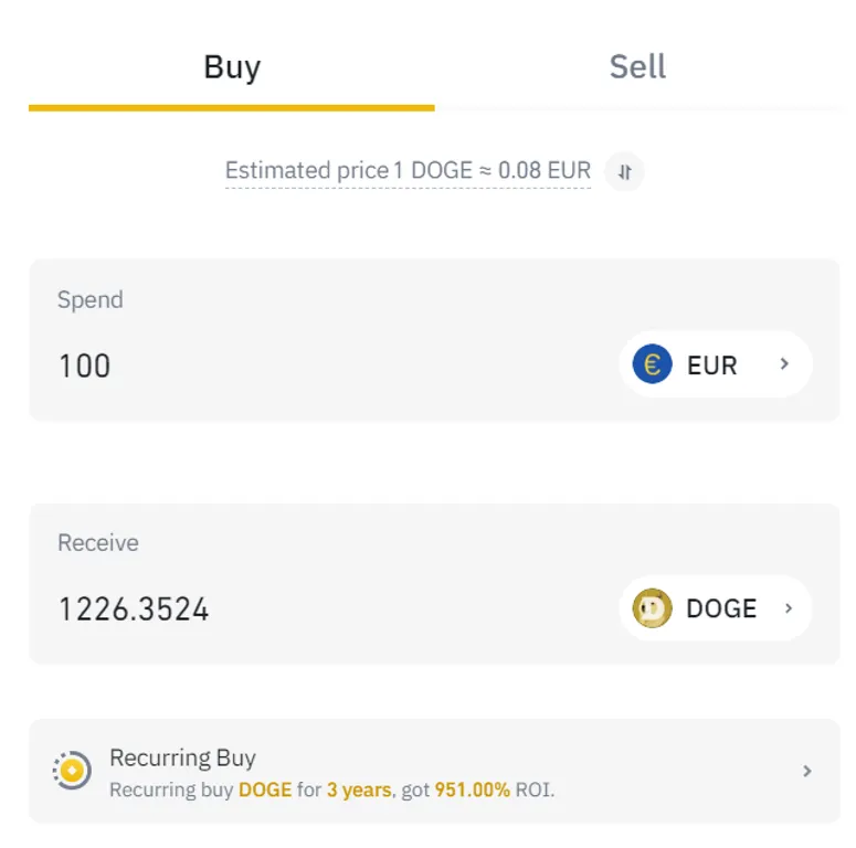 Buy Dogecoin with credit card