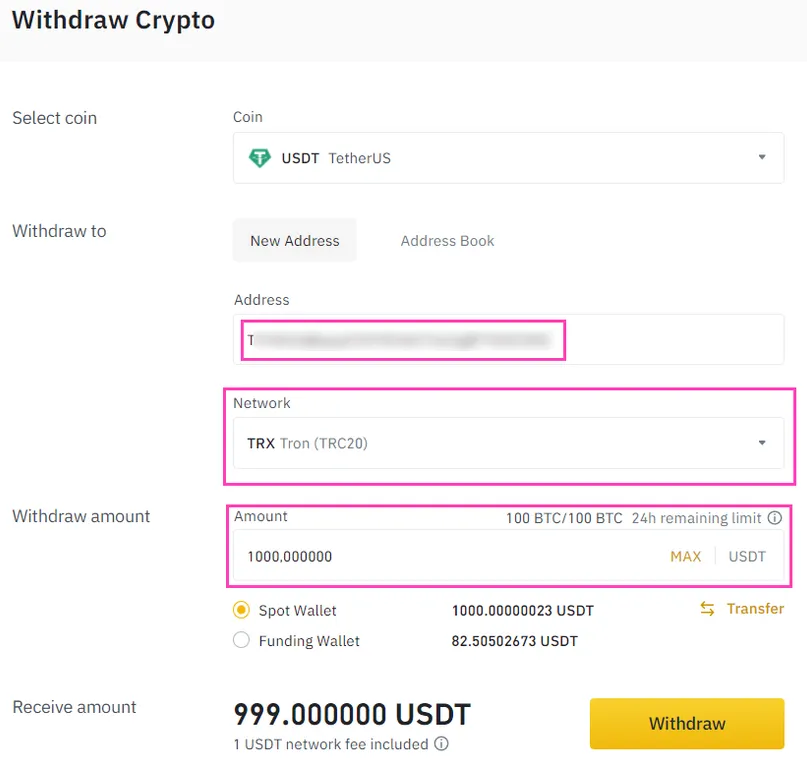 How to transfer USDT from Binance to OKX - withdraw Tether via the TRON network