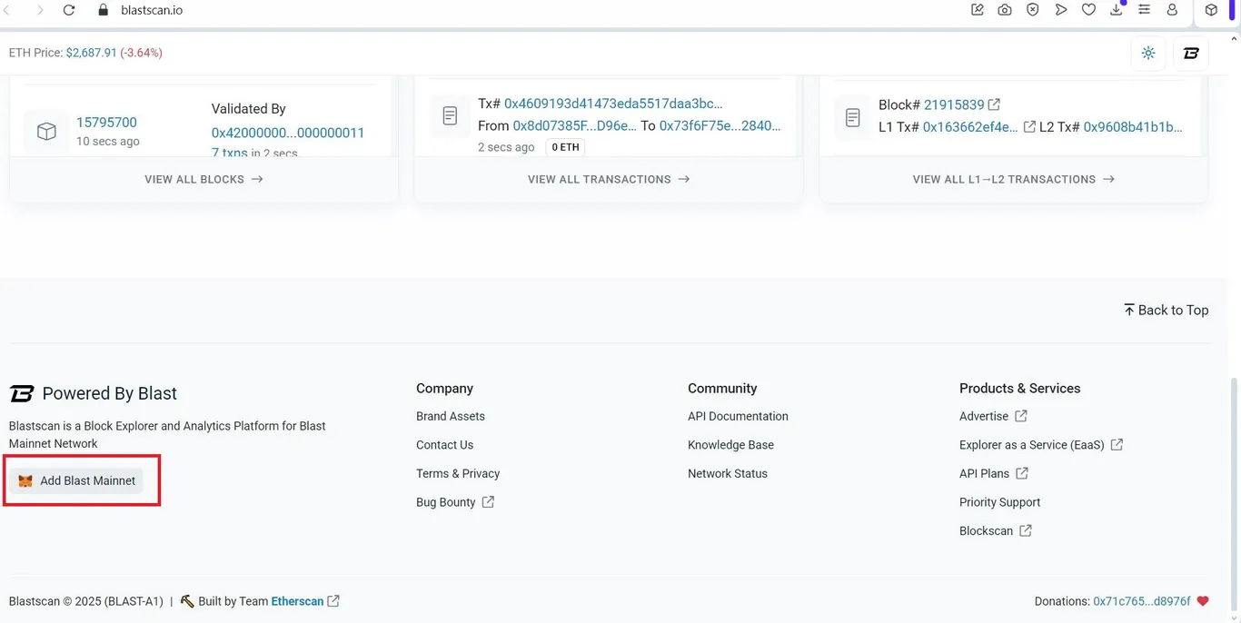 Add Blast via Blast Explorer