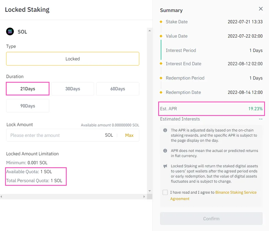 Stake Solana on Binance