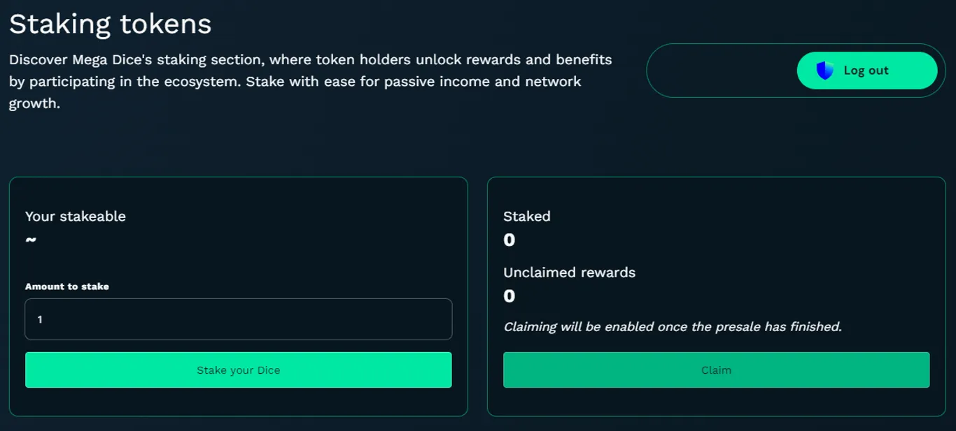 megadice staking
