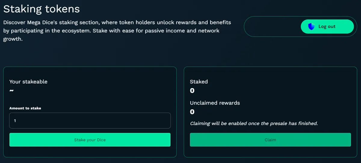 megadice staking