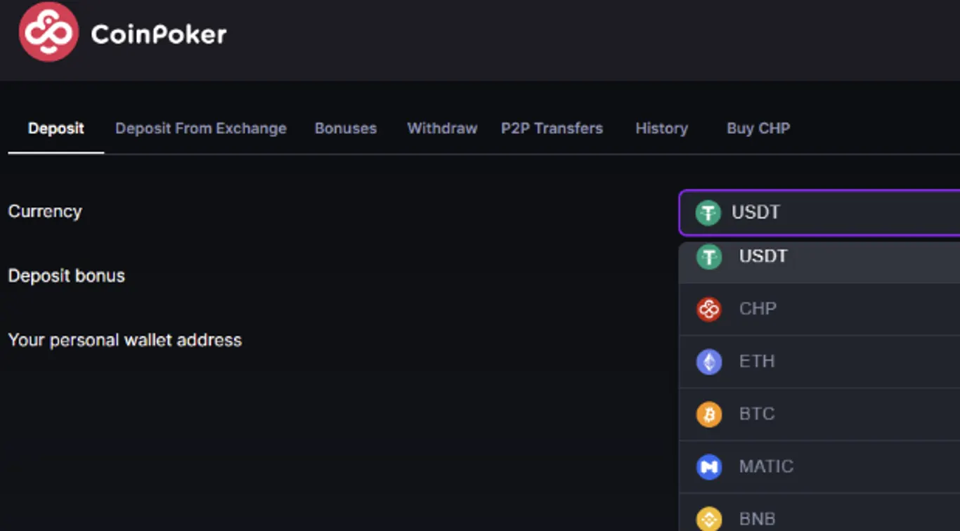 CoinPoker deposit