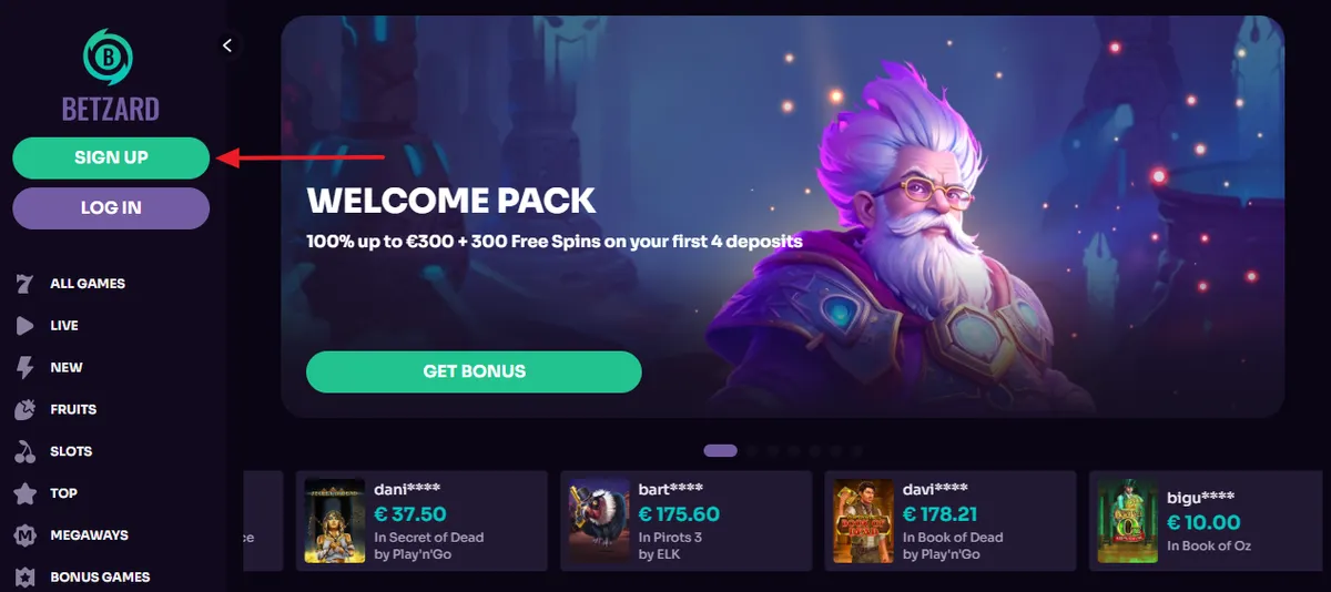 betzard signup