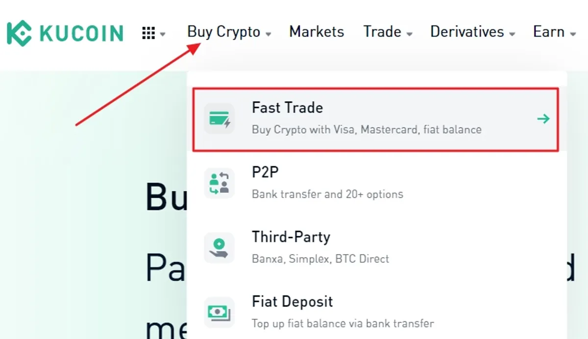 How to buy Bitcoin with Apple Pay on KuCoin (step 2)