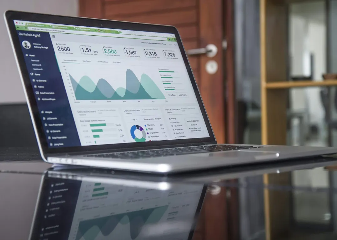 Laptop financial graphs
