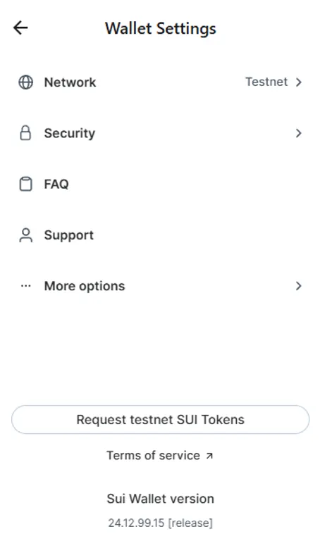 Sui wallet testnet faucet