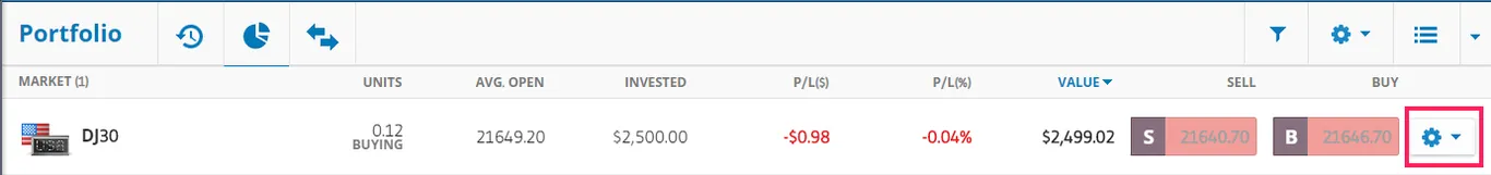 invest in Dow Jones on eToro