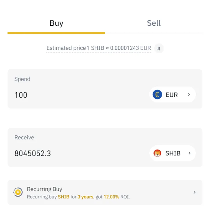 Buy Shiba Inu with credit card