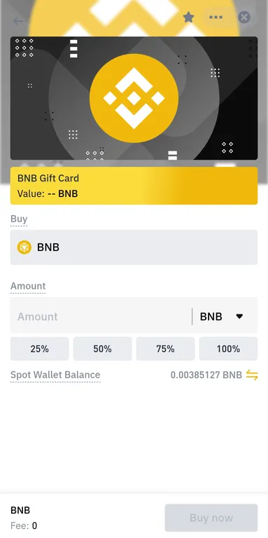 Buy gift card on Binance