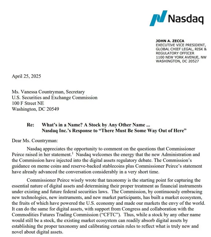 nasdaq letter