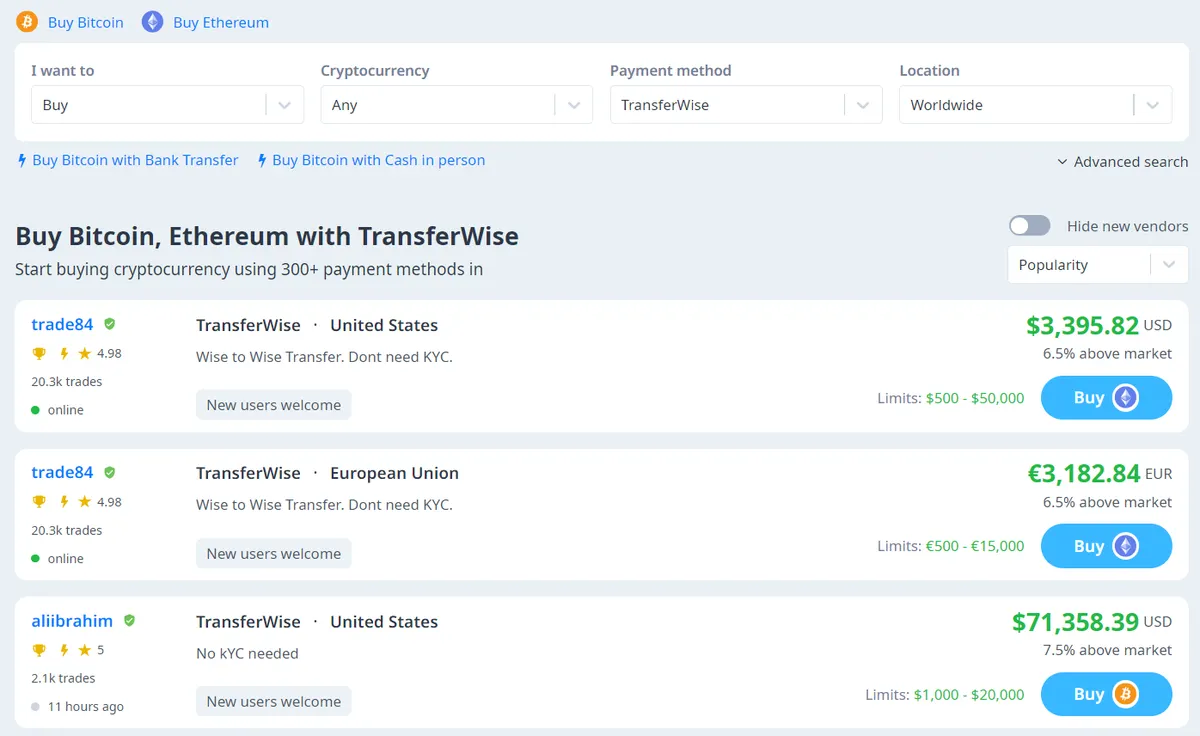 LocalCoinSwap Wise