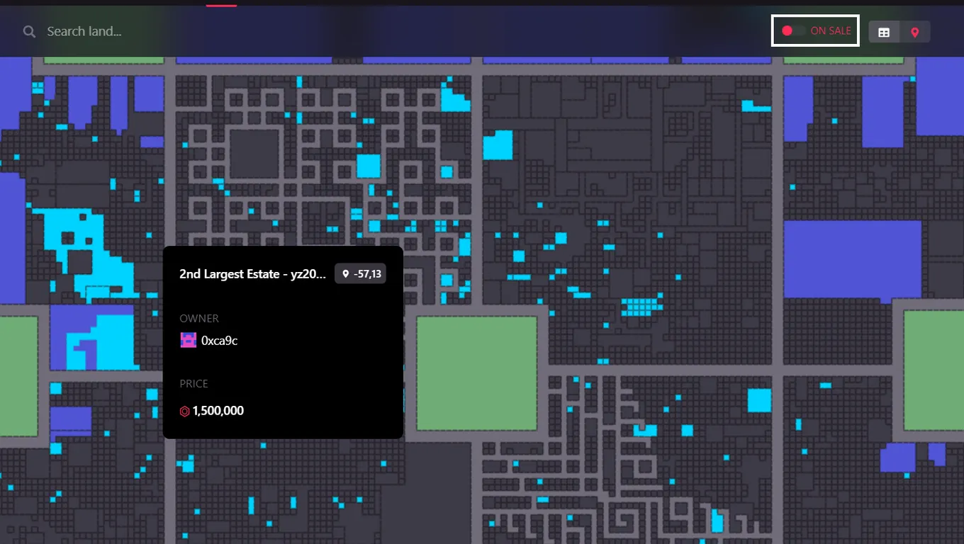 Decentraland Search Map