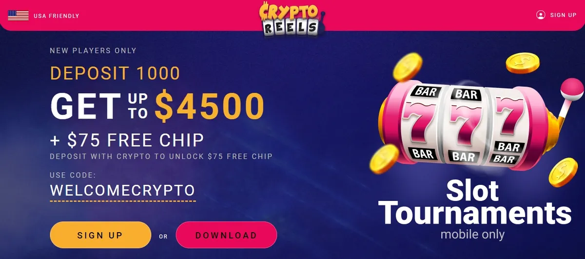 CryptoReels homepage