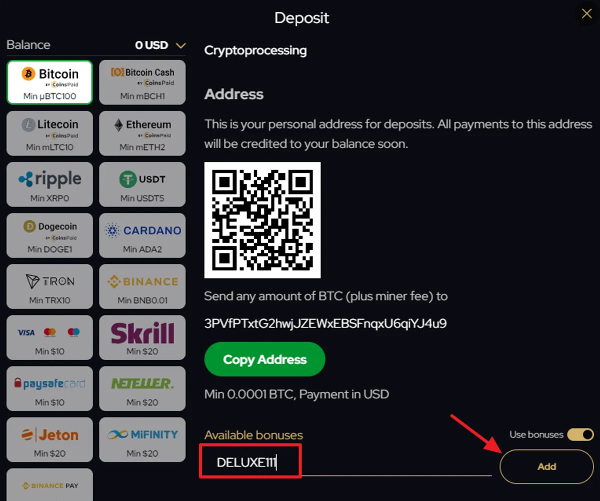 katsbute bonus deposit promo code