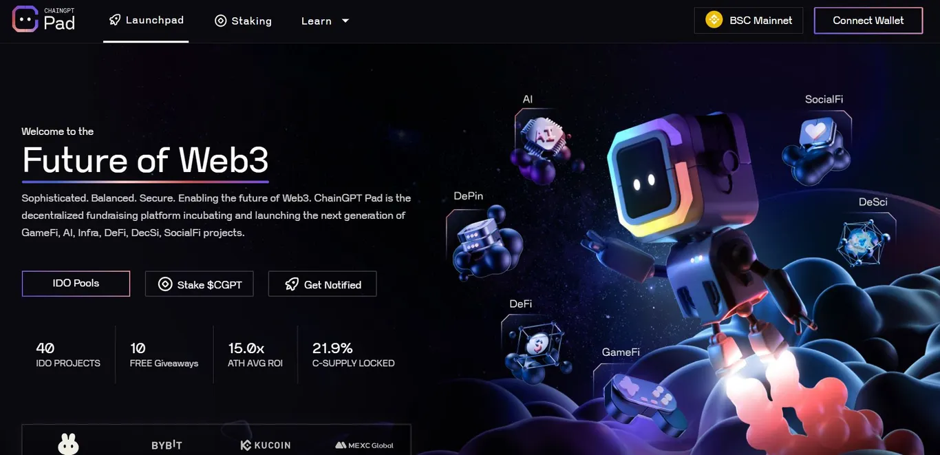 ChainGPT Pad homepage