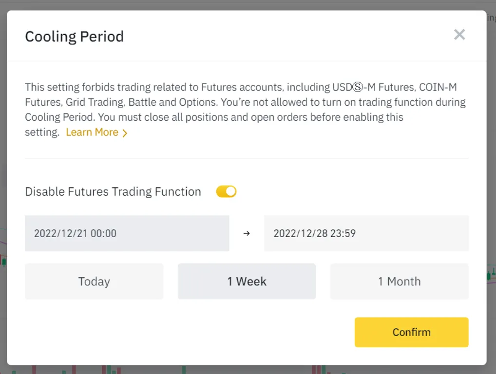 Binance Cooling Off Period