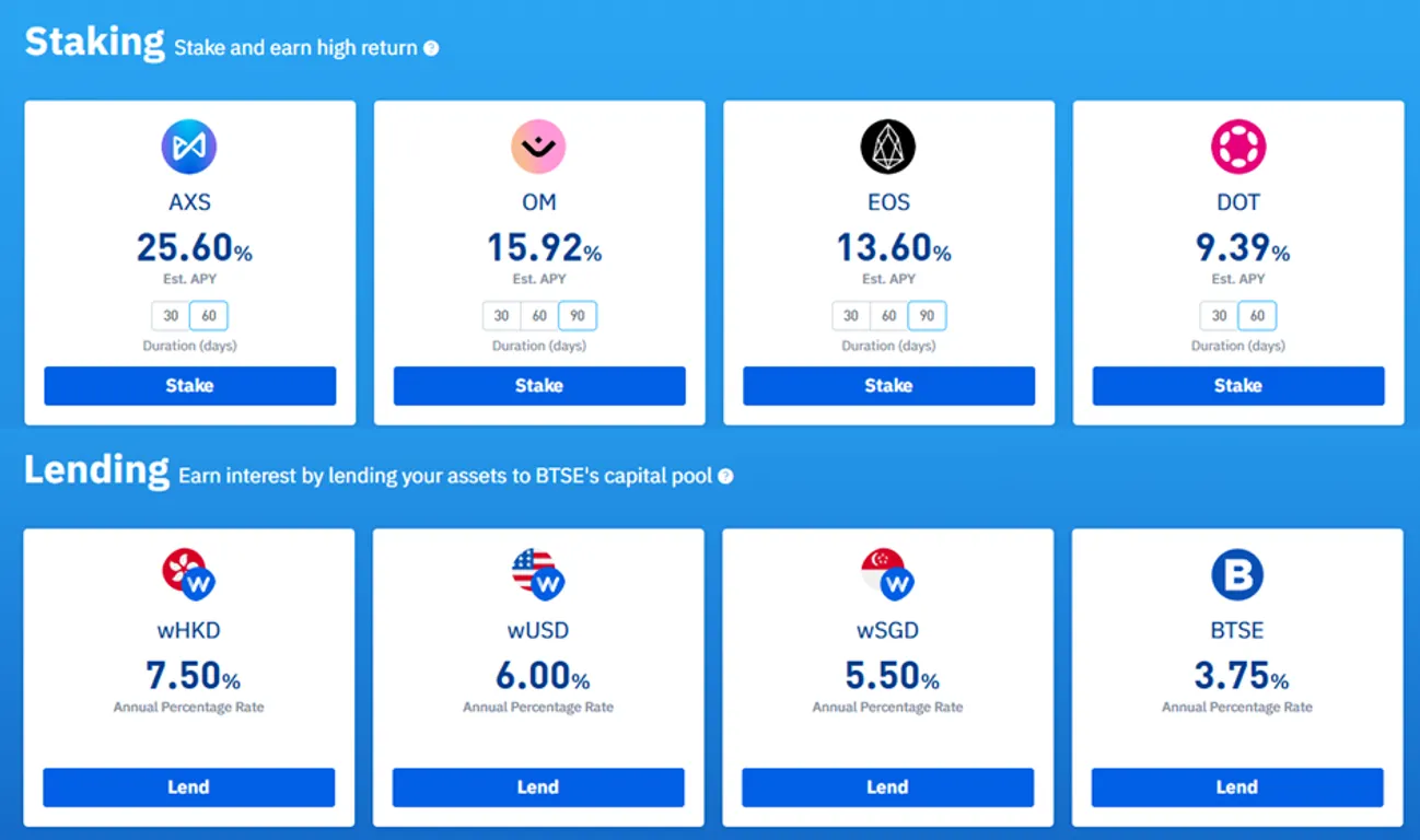 BTSE Exchange staking