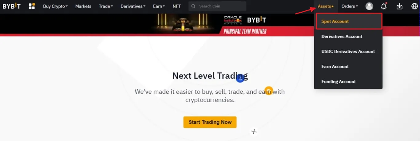 bybit spot account menu