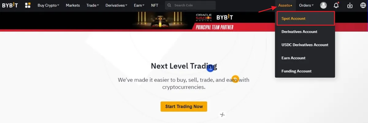 bybit spot account menu