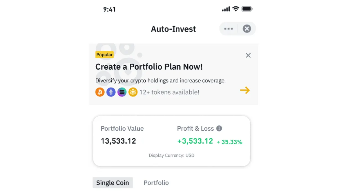 Binance portfolio profit and loss