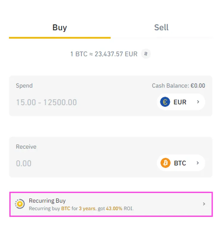 Binance recurring buy