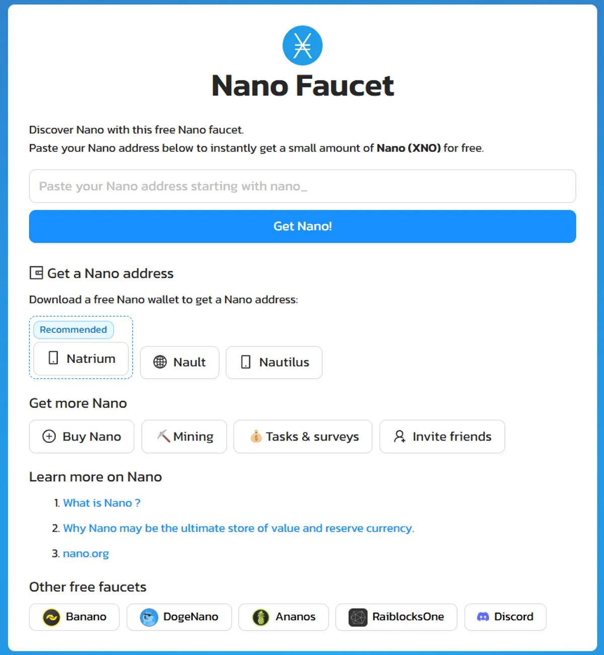 Nanswap Nano Faucet