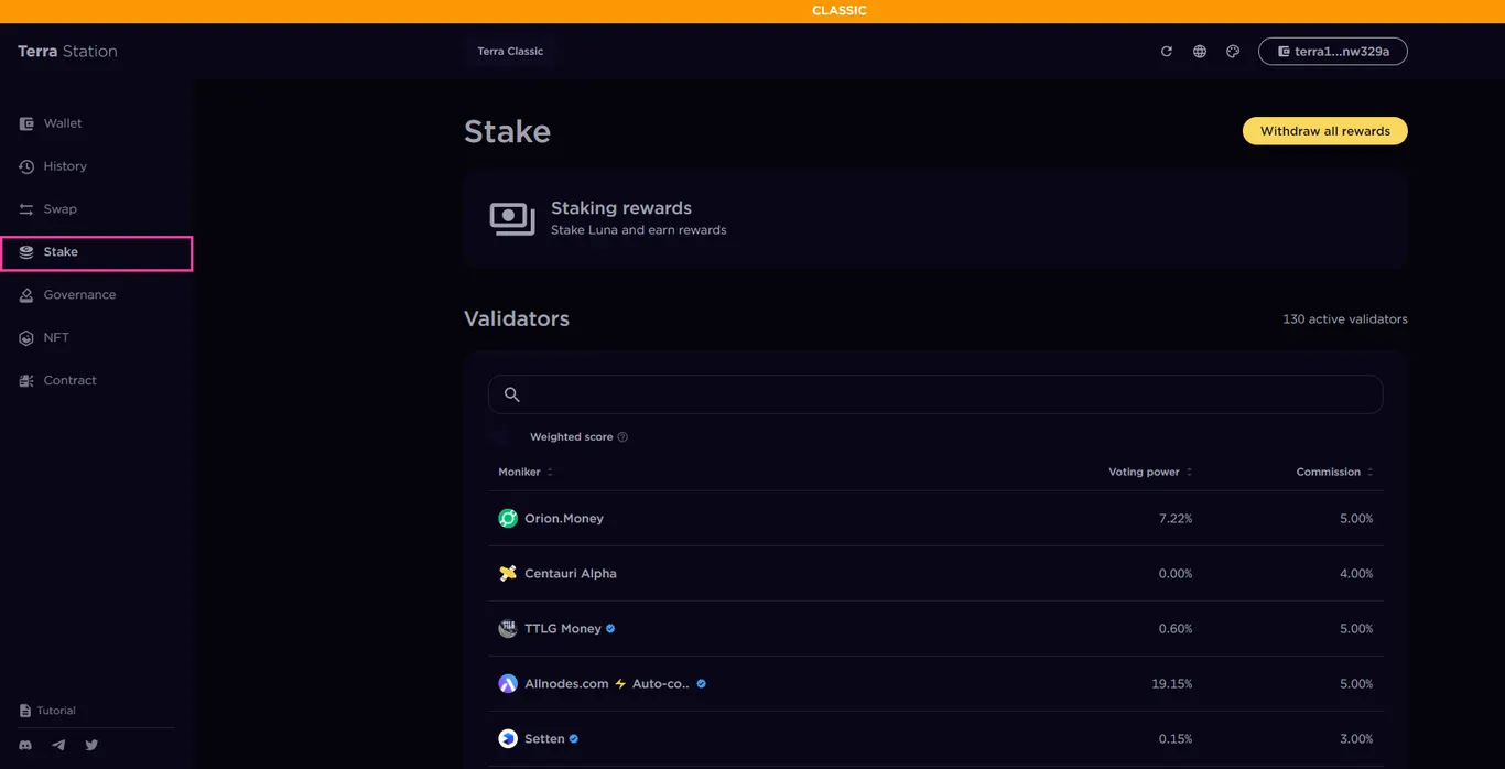 LUNC staking 