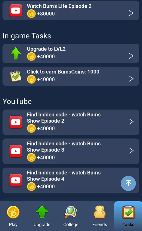 Bums telegram game