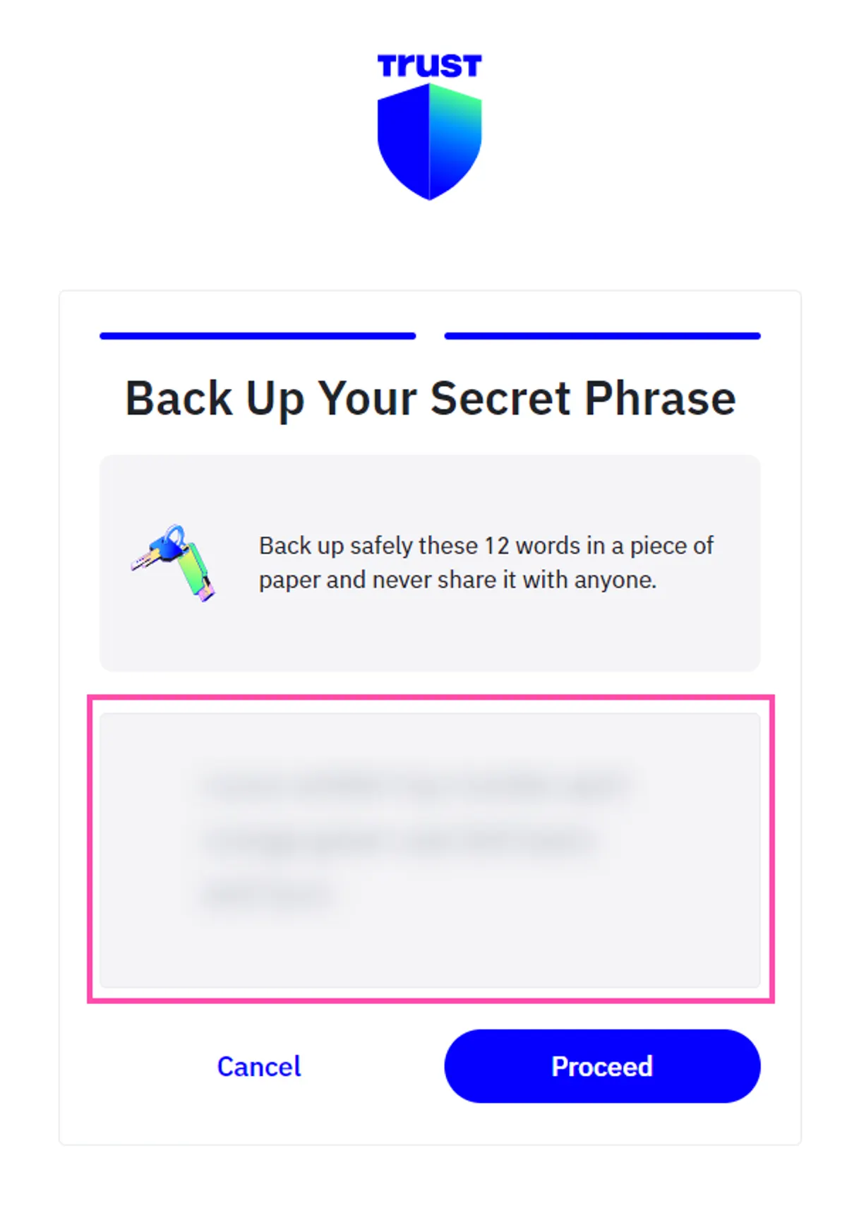 Crypto wallet seed phrase