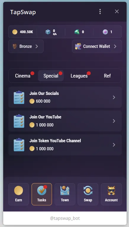 TapSwap special rewards