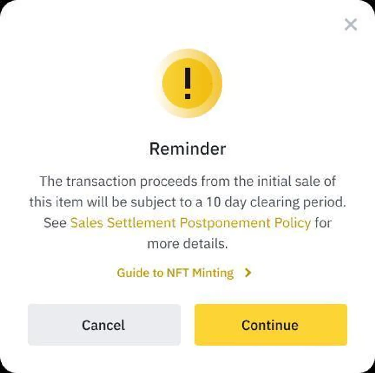 Notification about initial NFT sale