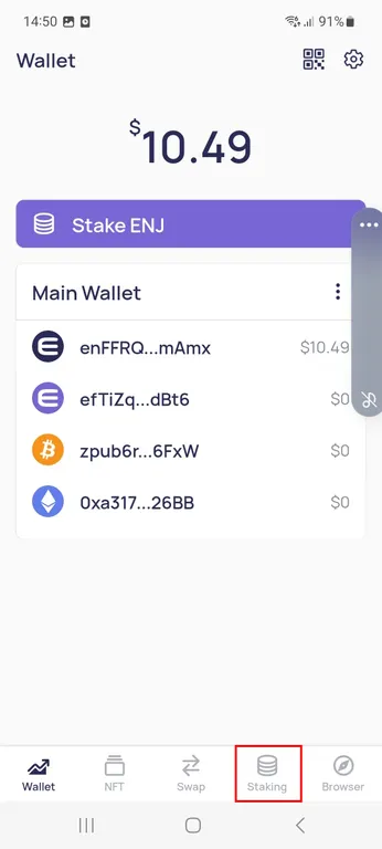 Enjin Wallet staking