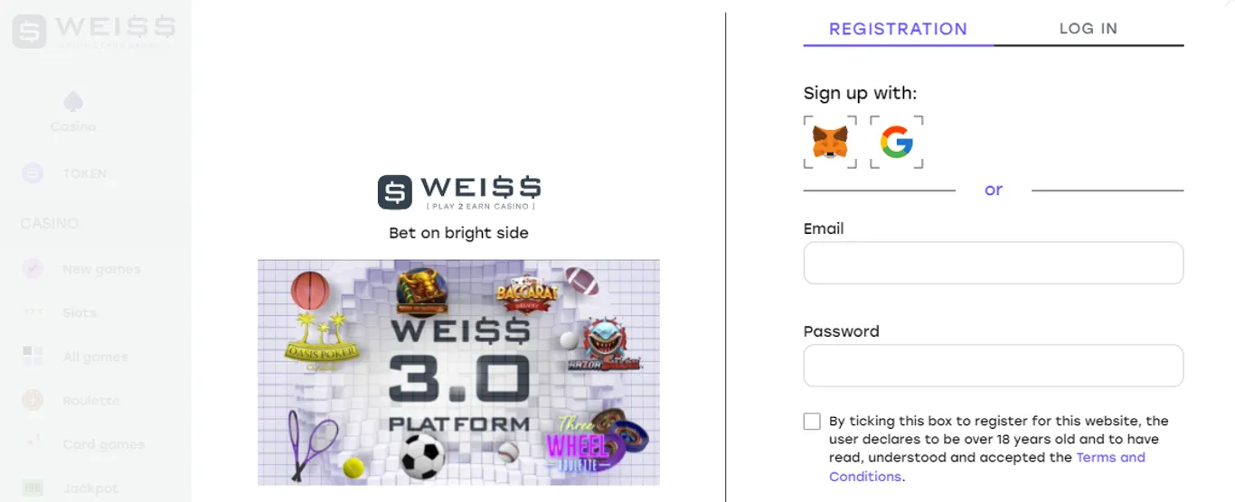 WEISS Casino Signup