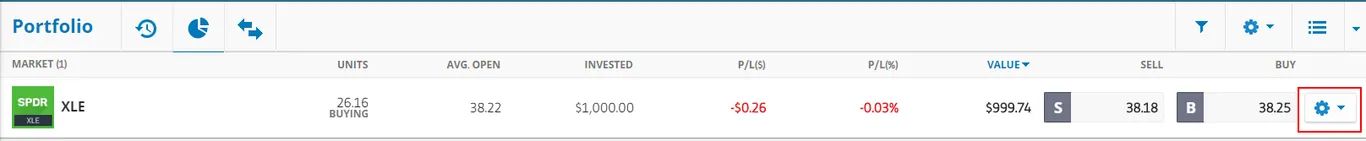 invest in XLE ETF on eToro