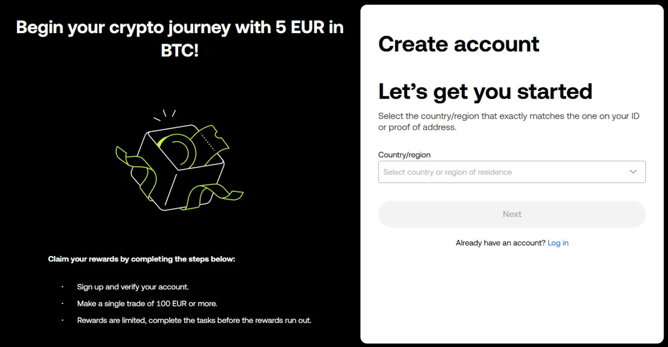 OKX account select country/region
