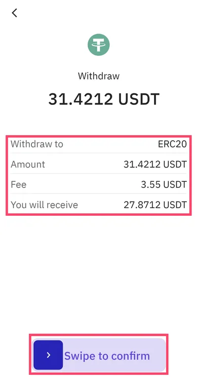 Confirm withdrawal on Kraken