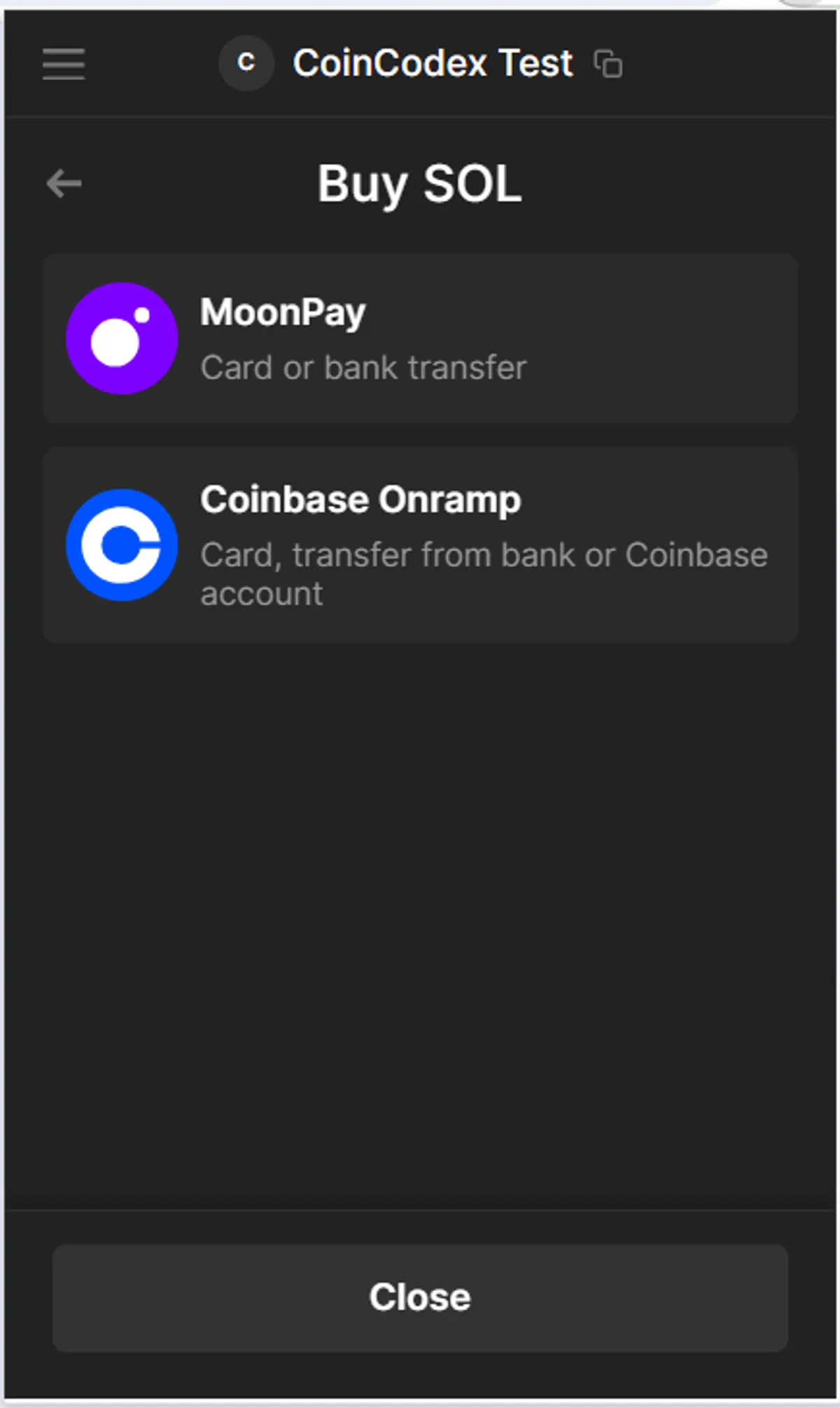 Phantom buy SOL