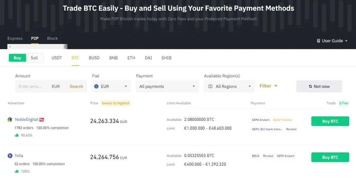 Binance P2P escrow