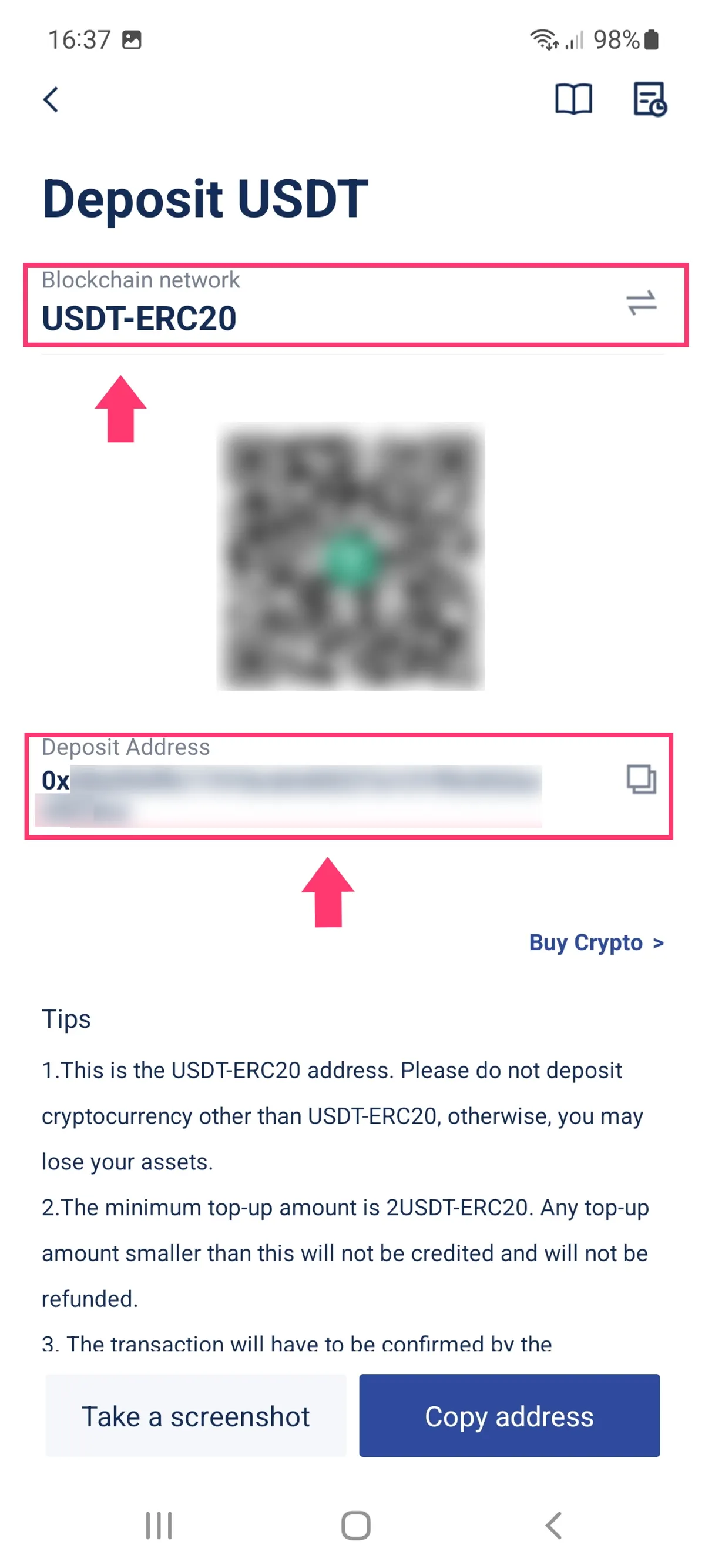 BTCC Deposit Address