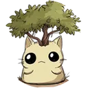 Tree stuck in cat