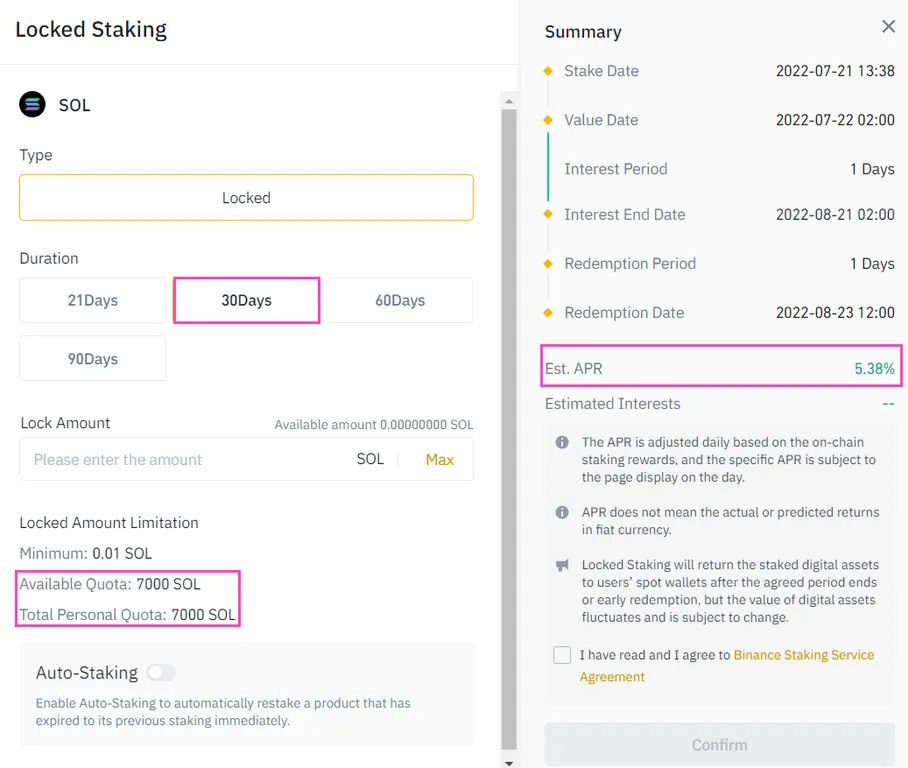 Solana staking on Binance
