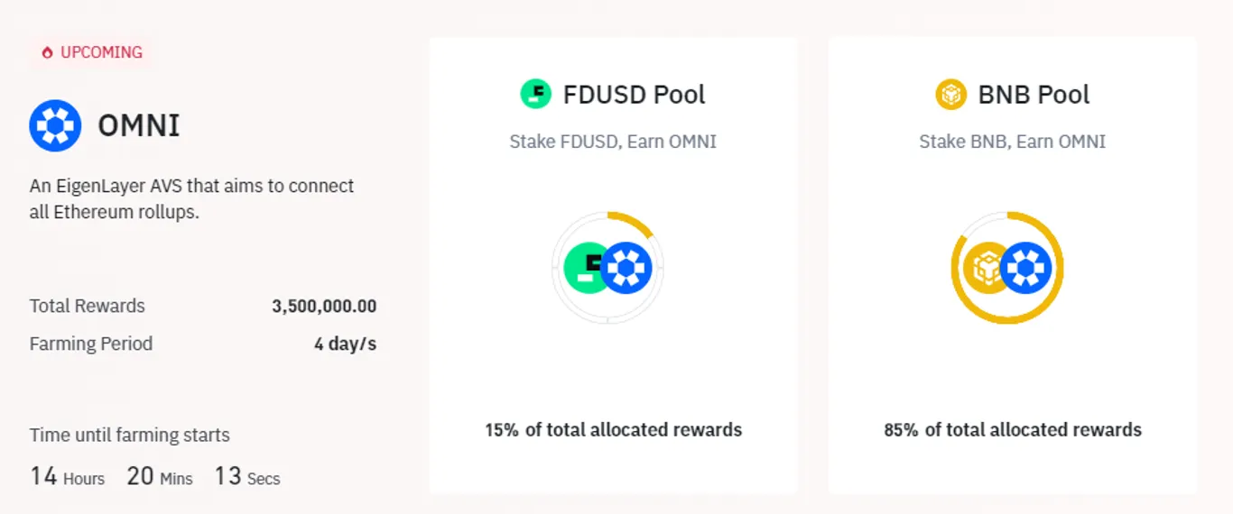 omni network on binance launhcpool