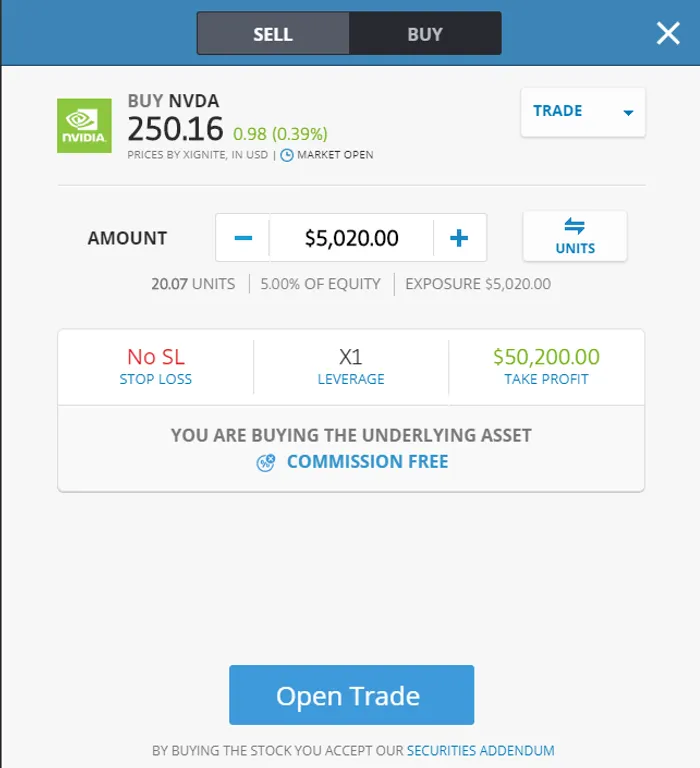 Buy NVDA stock on eToro